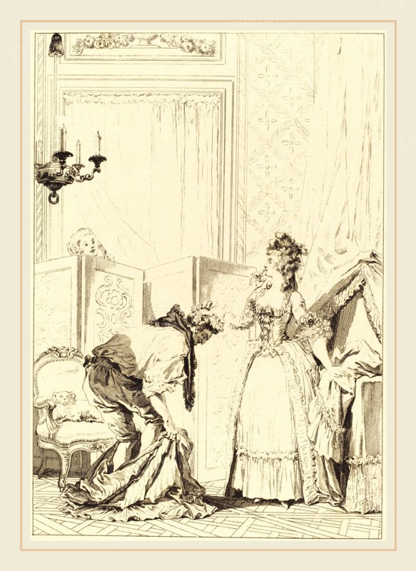 Jean-Louis Delignon and Antoine-Jean Duclos after Jean-Honoré Fragonard, French (1755-c. 1804), Le cocu battu et content, etching