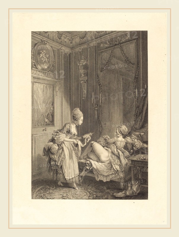 Pierre Maleuvre after Pierre-Antoine Baudouin, French (1740-1803), Le curieux, etching and engraving