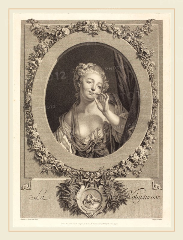 René Gaillard after Jean-Baptiste Greuze, French (c. 1719-1790), La voluptueuse, etching and engraving