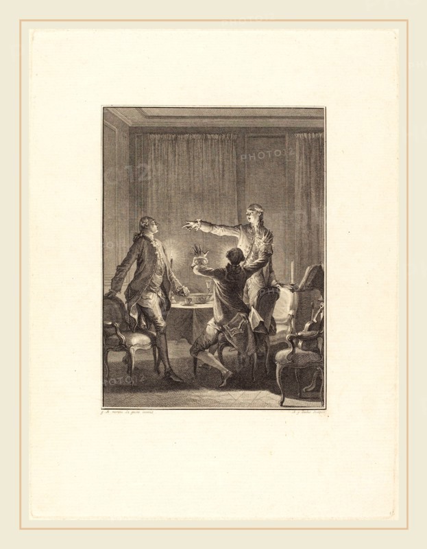 Antoine-Jean Duclos after Jean-Michel Moreau, French (1742-1795), La Provocation, etching and engraving