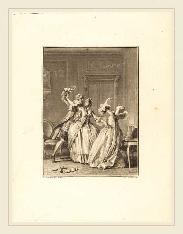 NoÃ«l Le Mire after Jean-Michel Moreau, French (1724-1801), Le soufflet, 1774, etching and engraving