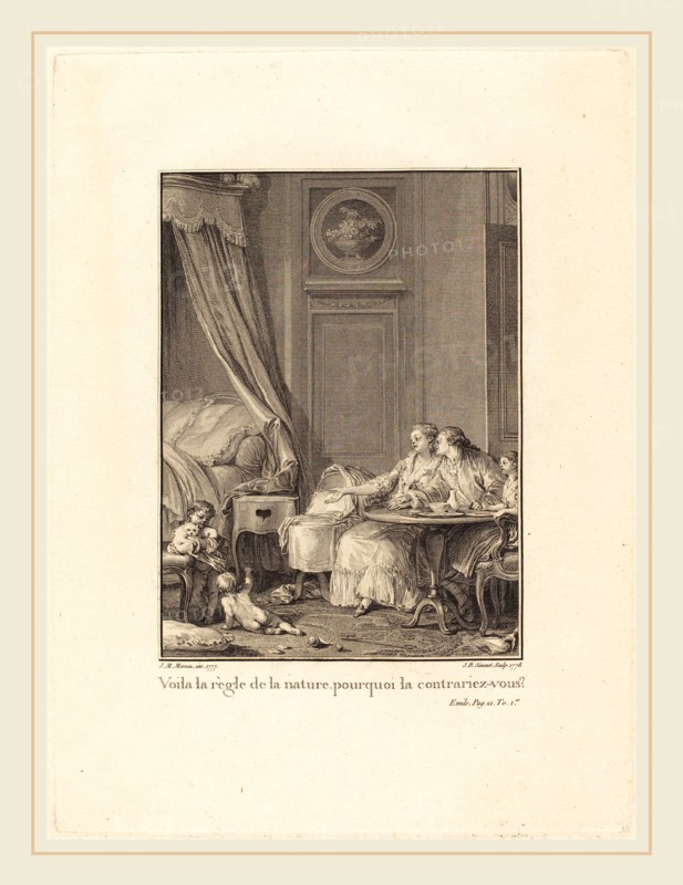 Jean-Baptiste Blaise Simonet after Jean-Michel Moreau, French (1742-1813 or after), VoilÃ  la rÃ¨gle de la nature, pourquoi la contrariez-vous?, 1777-1778, etching and engraving