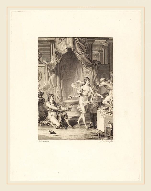 NoÃ«l Le Mire after Jean-Michel Moreau, French (1724-1801), Pygmalion, 1778, etching and engraving