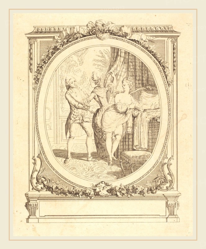 FranÃ§ois Marie Isidore Queverdo after FranÃ§ois Marie Isidore Queverdo, French (1748-1797), L'indiscret, etching