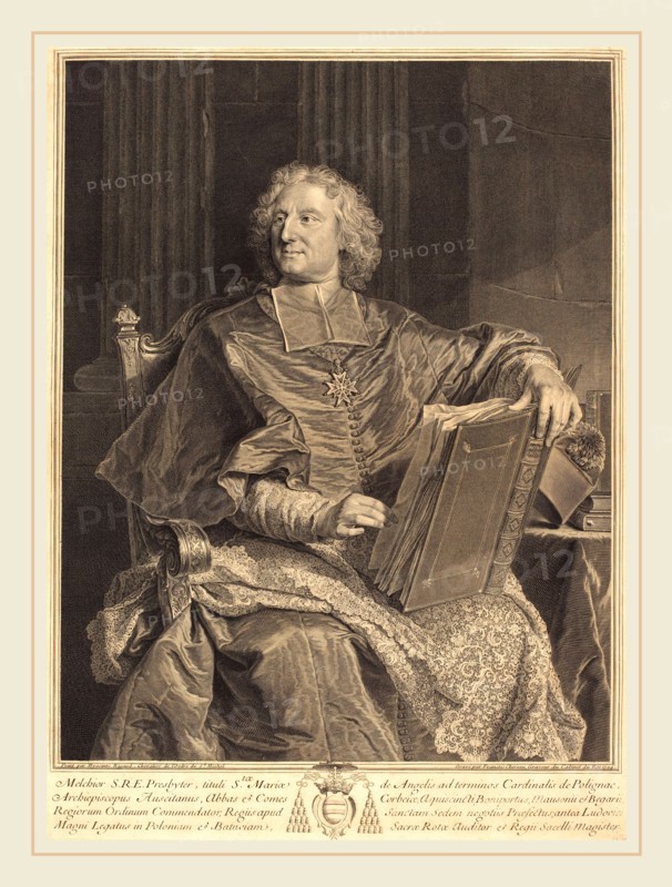 FranÃ§ois Chereau I after Hyacinthe Rigaud, French (1680-1729), Cardinal de Polignac, 1729, engraving