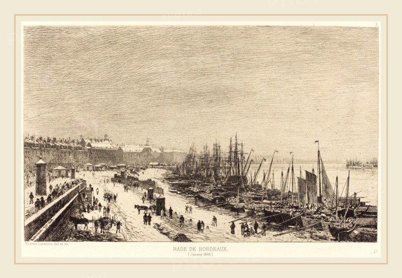 Maxime Lalanne, French (1827-1886), Rade de Bordeaux, 1868, etching on laid paper