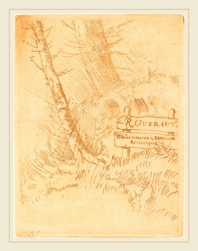 Alphonse Legros, Address of R. Gueraut (Adresse de M.R. Gueraut), French, 1837-1911, etching in brown