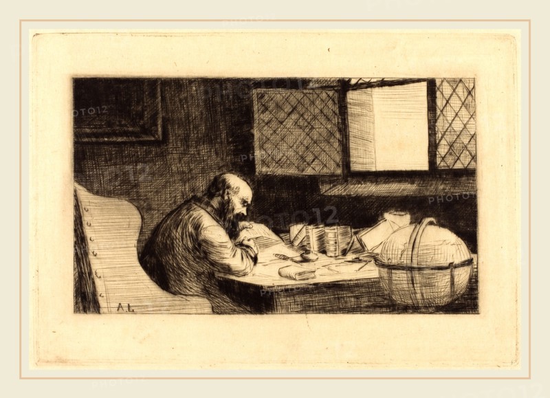 Alphonse Legros, Geographer (Le geographe), French, 1837-1911, drypoint