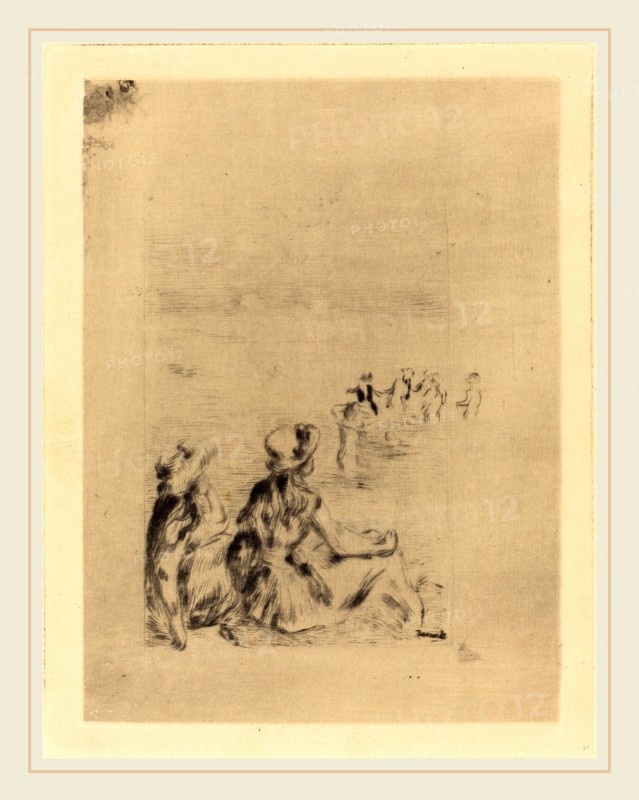 Auguste Renoir, French (1841-1919), On the Beach-At Berneval (Sur la plage-a Berneval), 1892, drypoint