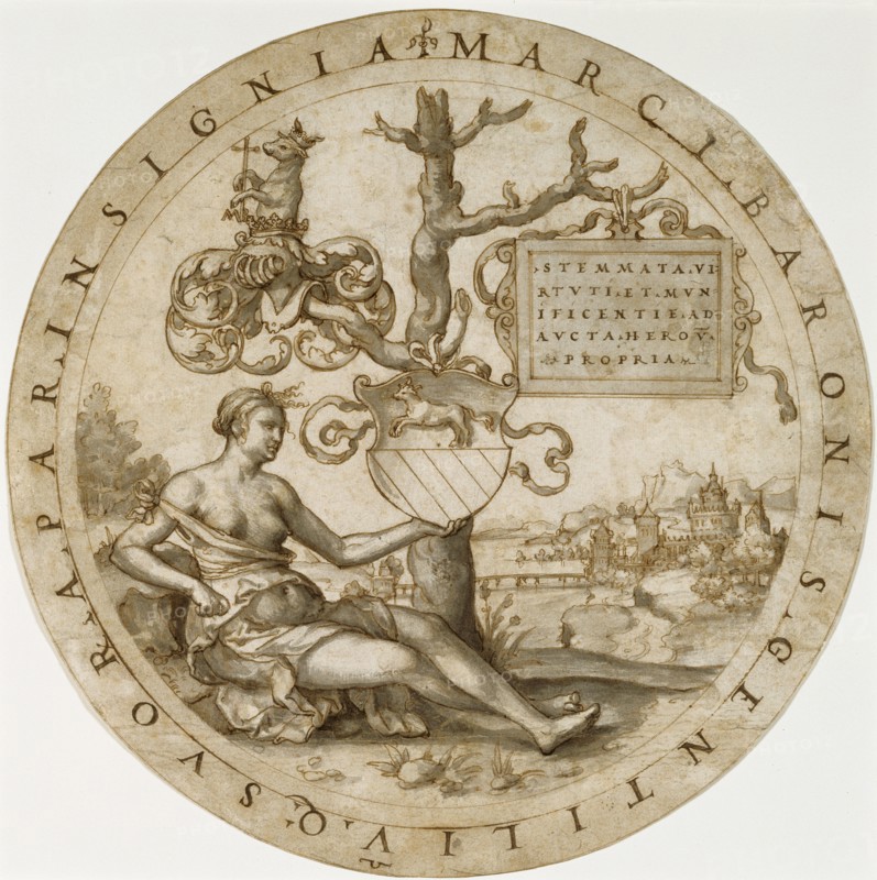 Study for a Stained Glass Window with the Coat of Arms of the Ba