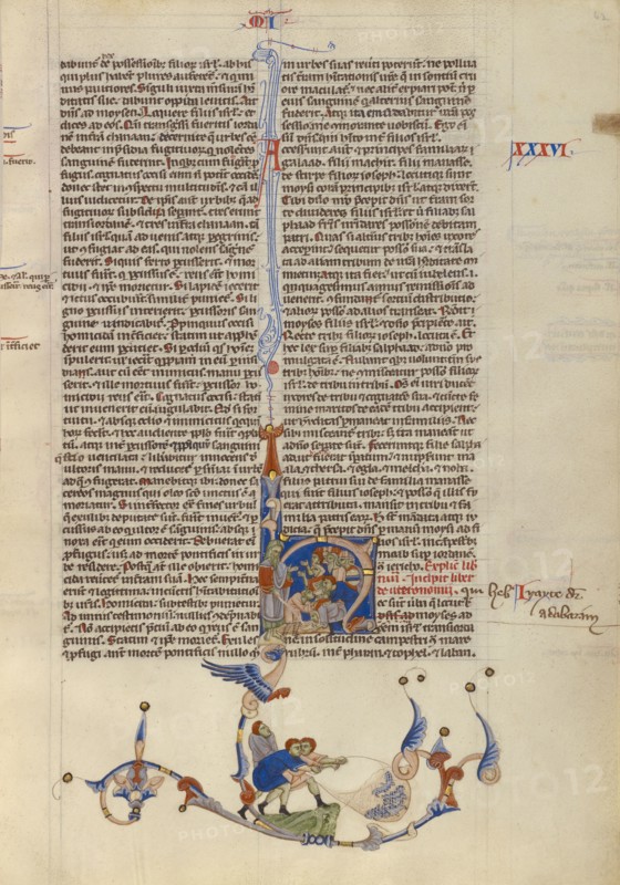 Initial H: Moses striking Water from the Rock and Israelites Dra