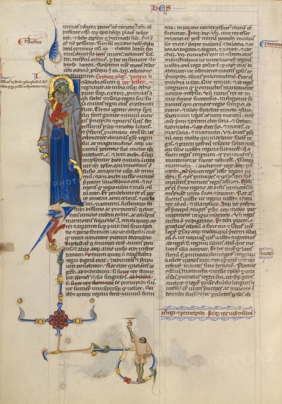 Initial I: Virgin and Child