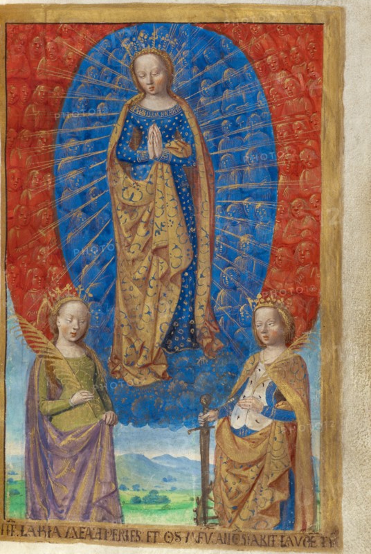 The Virgin in a Cloud of Angels, with Saints Barbara and Catheri