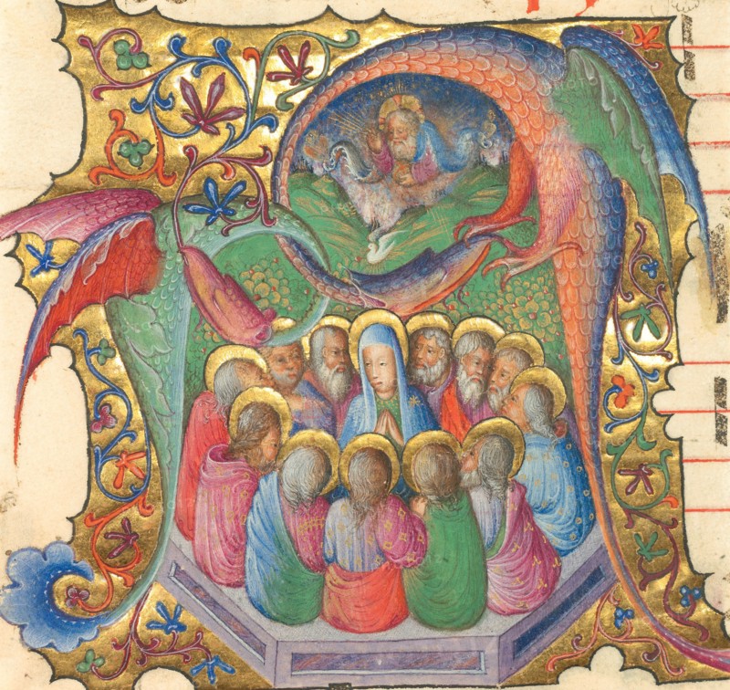 Initial A:  Pentecost
