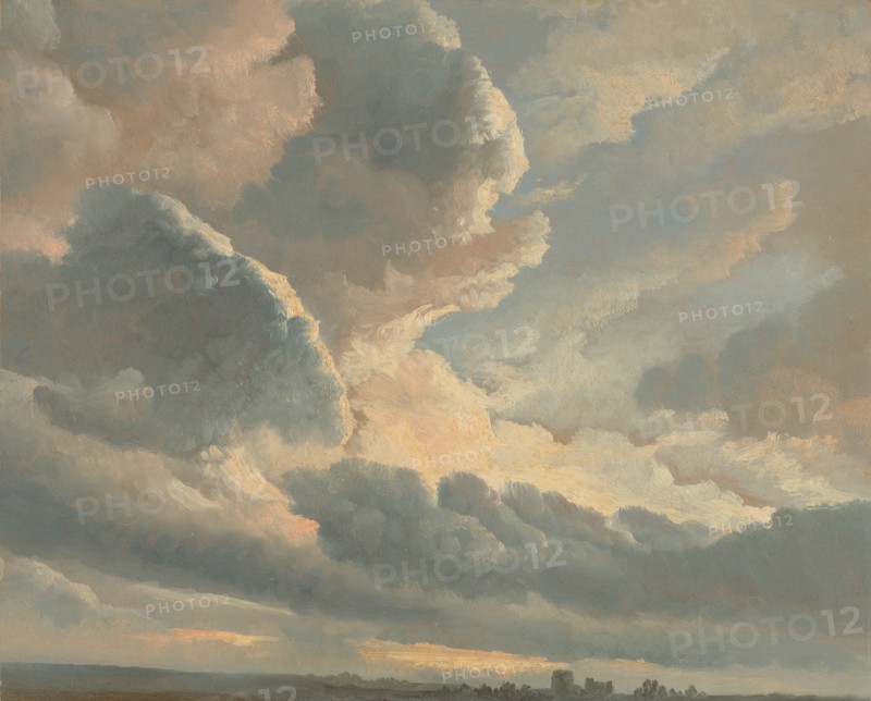 Study of Clouds with a Sunset near Rome