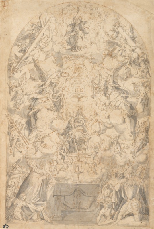 Madonna and Child with Angels Bearing Symbols of the Passion