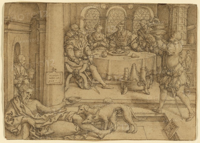 Lazarus Begging for Crumbs from Dives's Table