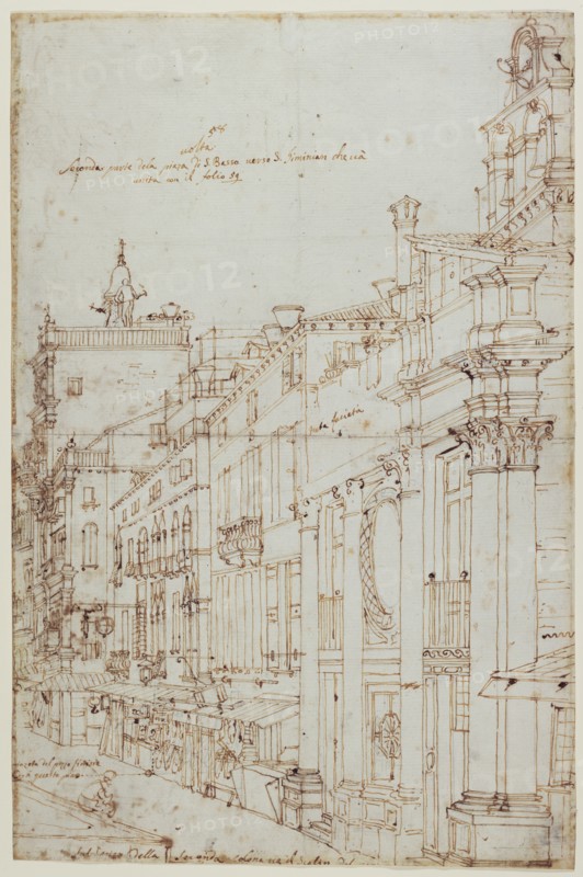 The Campo S. Basso: The North Side with the Church (recto),  A M