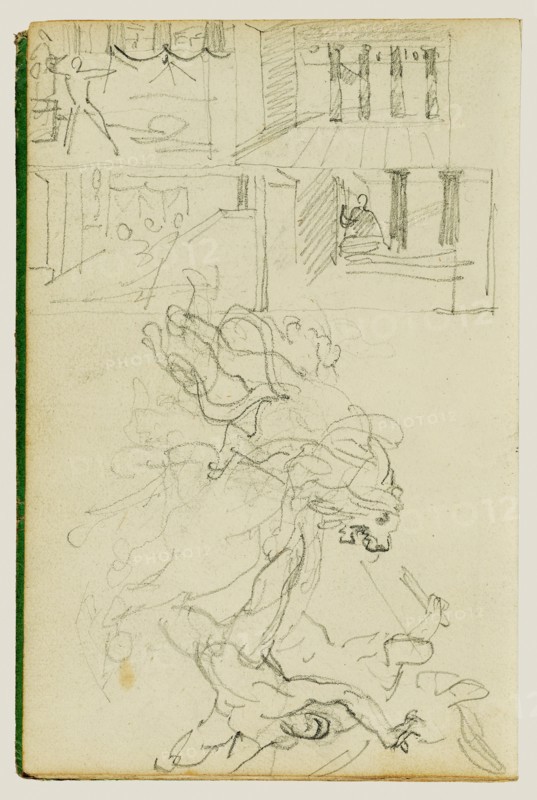 Two compositional studies of a lion hunt