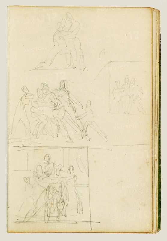Four compositional studies for a group of figures