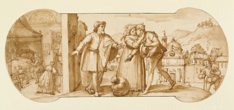 Taddeo Returning Home with the Sack of Stones and in Bed Recover