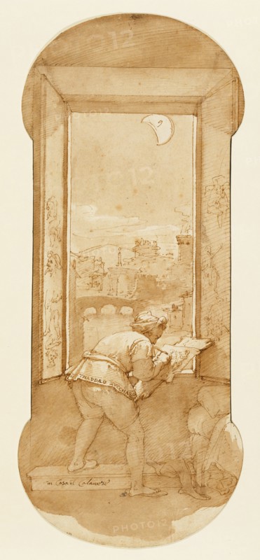 Taddeo Drawing by Moonlight in Calabrese's House