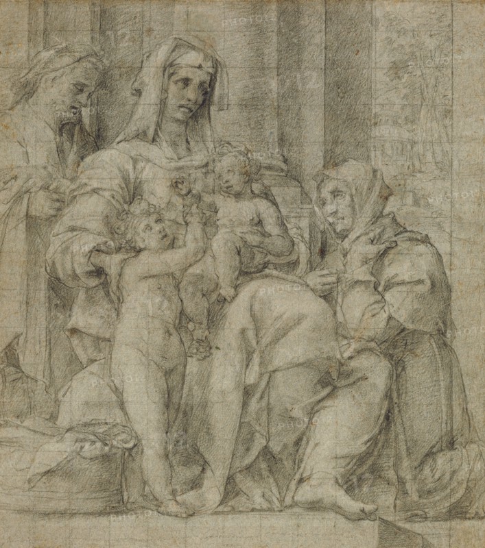 Holy Family with Saint John the Baptist Adored by an Unidentifie