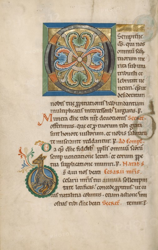 Decorated Initial O,  Inhabited Initial D
