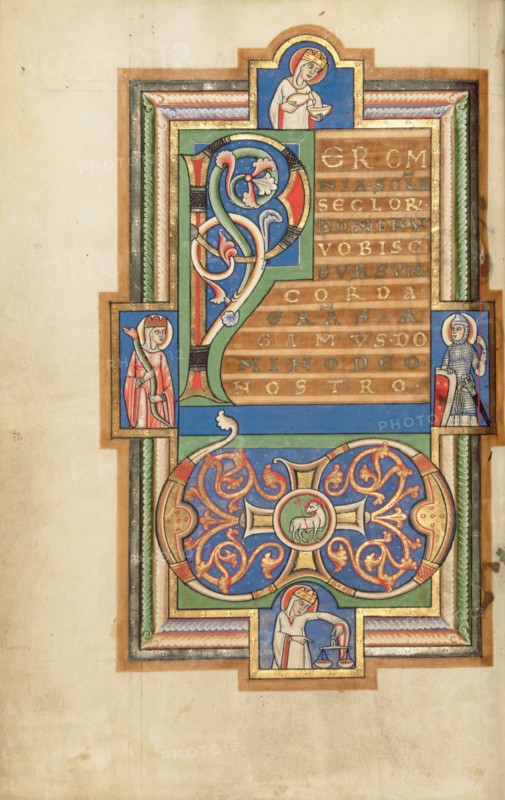 Decorated Text Page with a VD Monogram