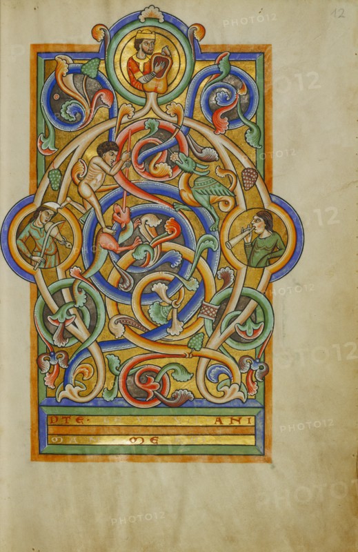Initial A: David and Companion Musicians