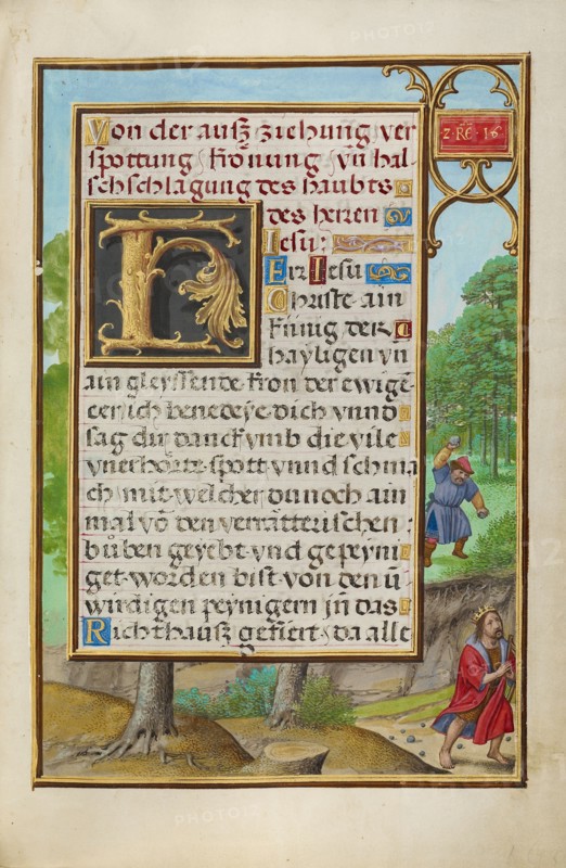 Border with Shimei Throwing Stones at David