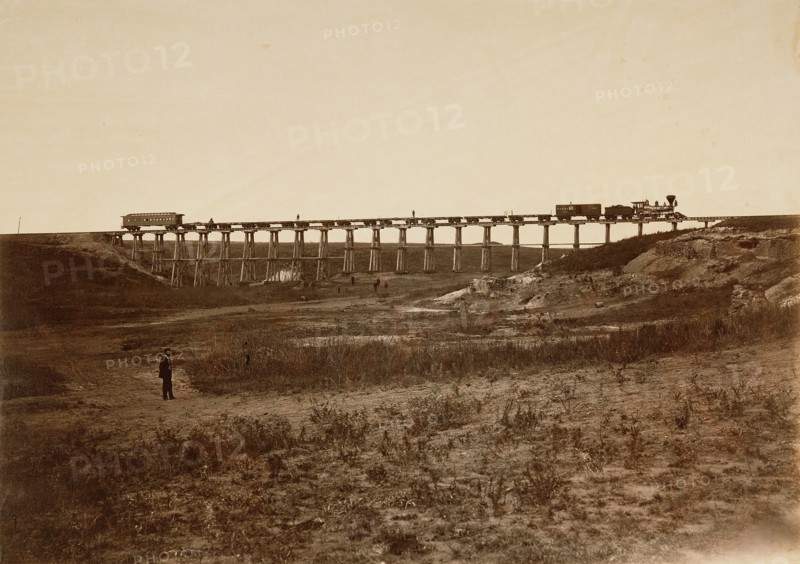 [Trestle Bridge Near Fort Harker, Kansas]
