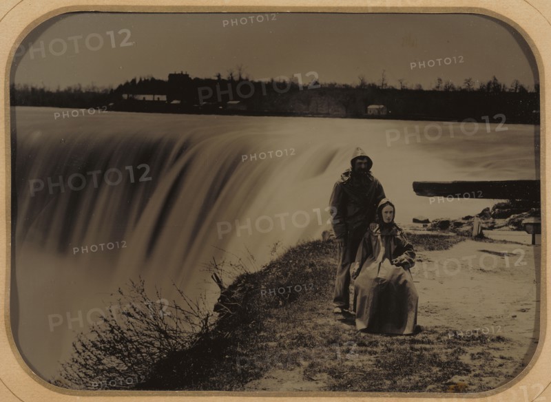 [Portrait of a Couple at Niagara Falls in Waterproof Clothing]