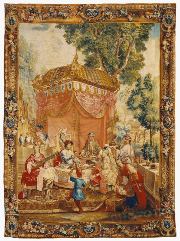 Tapestry: La Collation, from L'Histoire de l'empereur de la Chin