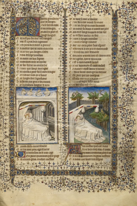 Scipio Lying in Bed Dreaming,  Guillaume de Lorris Lying in Bed