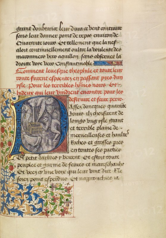 Initial P: The Ship of Bishop Theophilus Sailing Near an Island