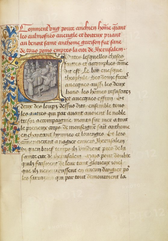 Initial T: The Healing of the Blind after Touching the Body of S