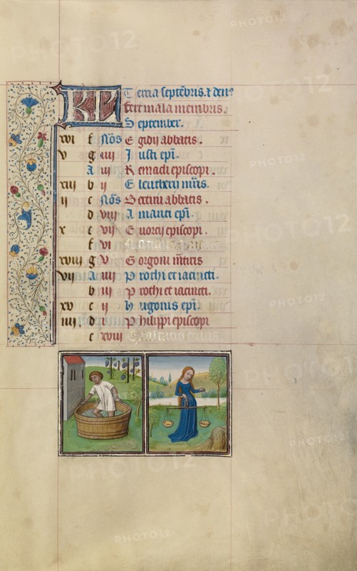 A Man Treading Grapes,  Zodiacal Sign of Libra
