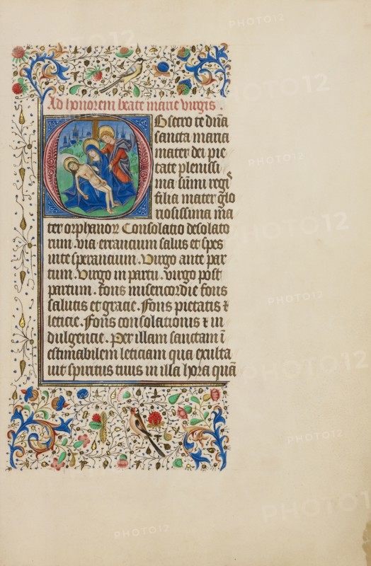 Initial O: The PietÃ  with Saint John the Evangelist