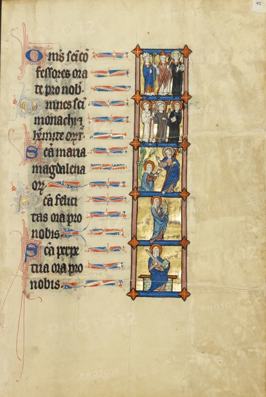 Two Bishops and a Nimbed Priest,  Two Nimbed Abbots and a Nimbed