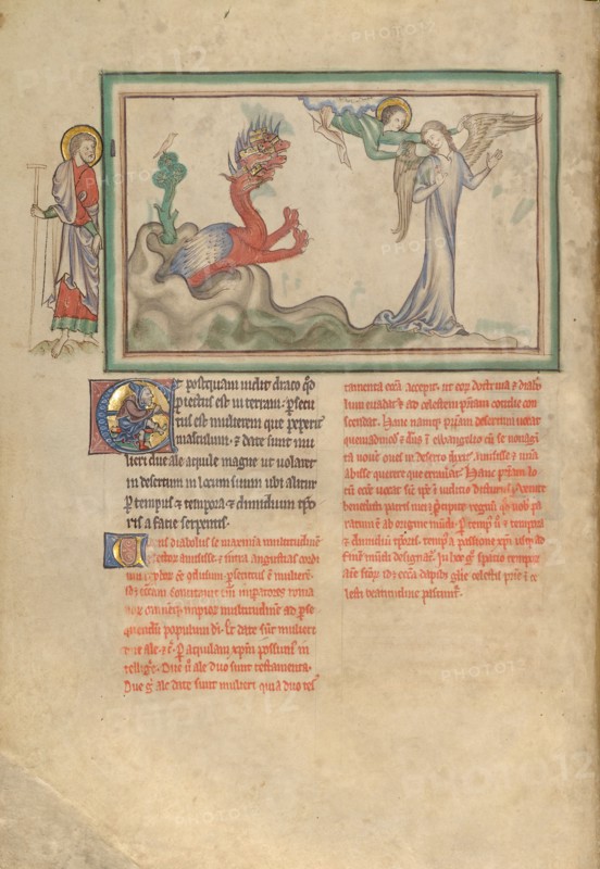 The Dragon Pursues the Woman Clothed in the Sun Who Receives the
