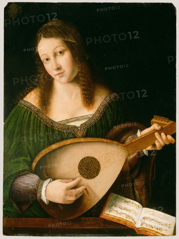 Lady Playing a Lute