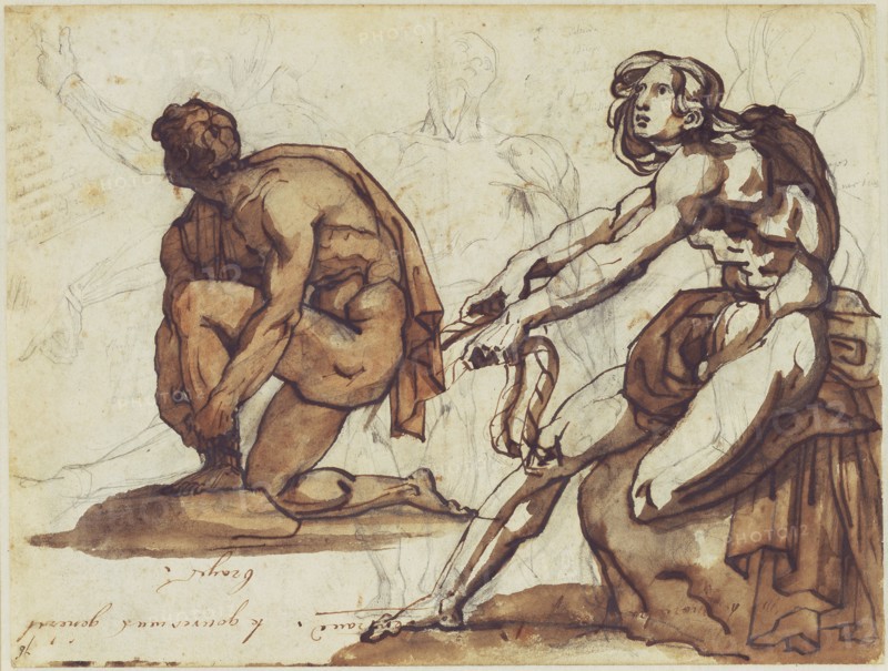 Classical Nudes (recto),  Classical Statuary (verso)