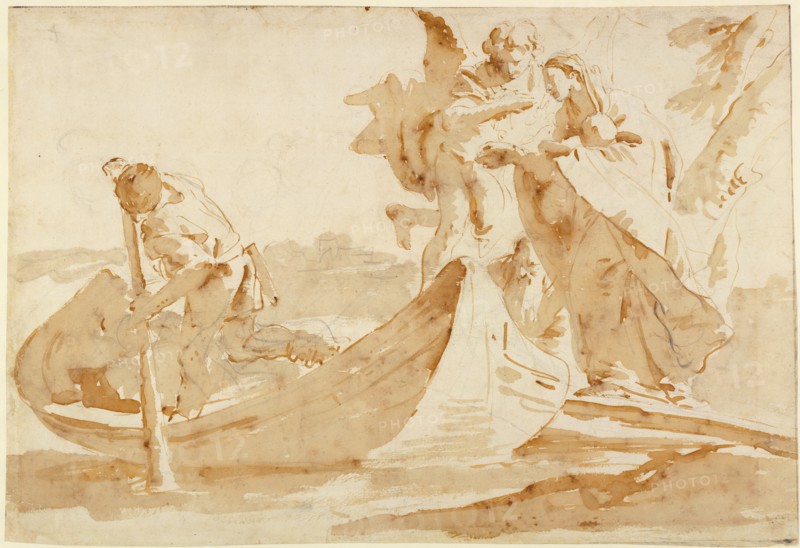 Flight into Egypt (recto),  Various Studies (verso)