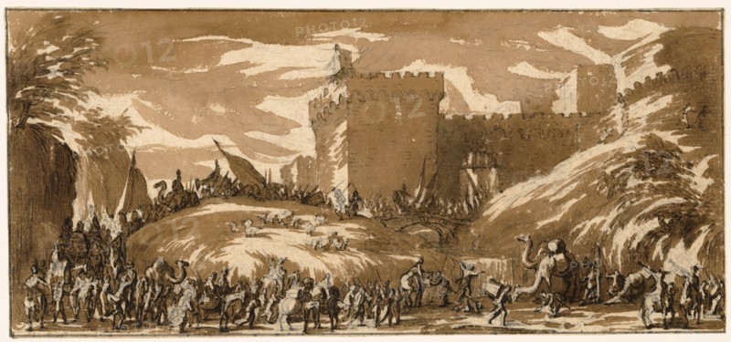 An Army Leaving a Castle
