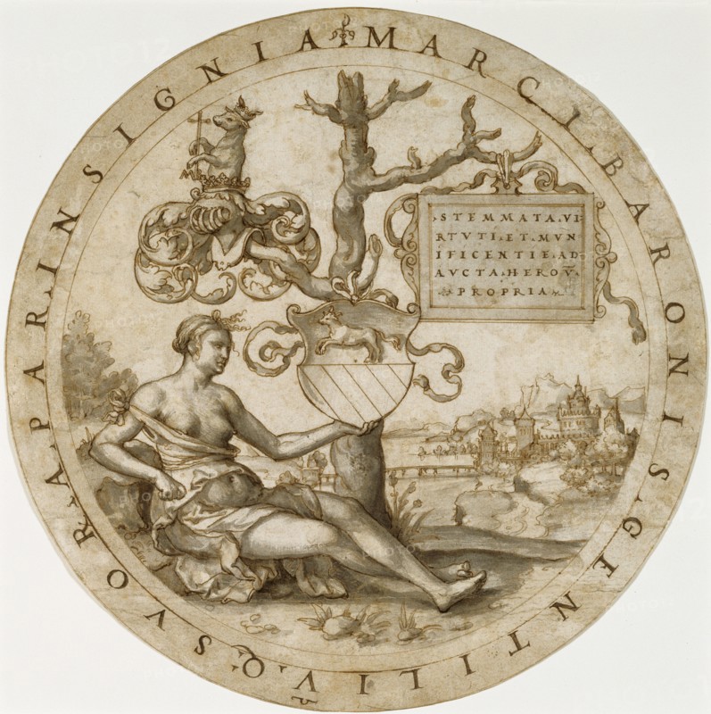 Study for a Stained Glass Window with the Coat of Arms of the Ba