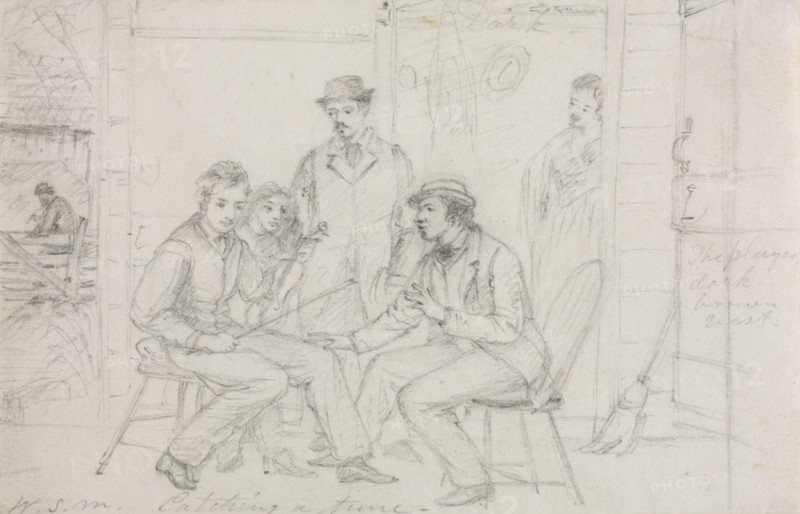 Catching a Tune, probably 1867. William Sidney Mount (American, 1807-1868). Graphite; sheet: 10 x 15.4 cm (3 15/16 x 6 1/16 in.).