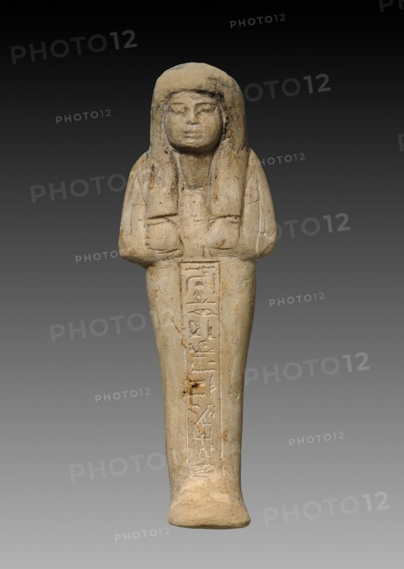 Shawabty of Takai, c. 13500-1250 BC. Egypt, New Kingdom, late Dynasty 18 (1540-1296 BC) - early Dynasty 19 (1295-1186 BC). Limestone, originally painted; overall: 13.2 x 4.5 x 2.7 cm (5 3/16 x 1 3/4 x 1 1/16 in.).