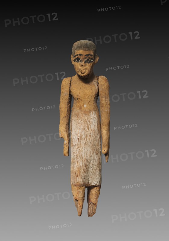 Model Figure of a Man, Perhaps a Boat Attendant, 2040-1648 BC. Egypt, Perhaps Meir, Middle Kingdom, 2040-1648 BC. Painted sycamore fig; overall: 11 x 3 x 2.1 cm (4 5/16 x 1 3/16 x 13/16 in.).