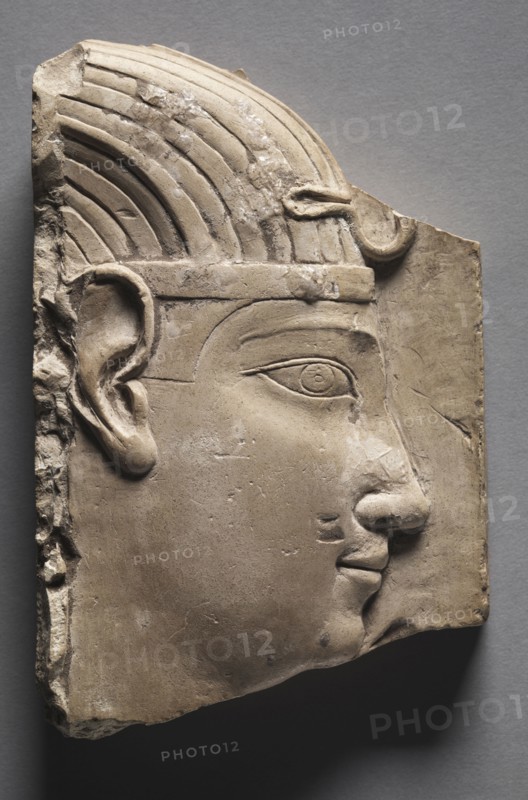 Votive Relief of a King, 305-246 BC. Egypt, Greco-Roman Period, early Ptolemaic Dynasty. Limestone; overall: 13.6 x 8.9 x 1.8 cm (5 3/8 x 3 1/2 x 11/16 in.).